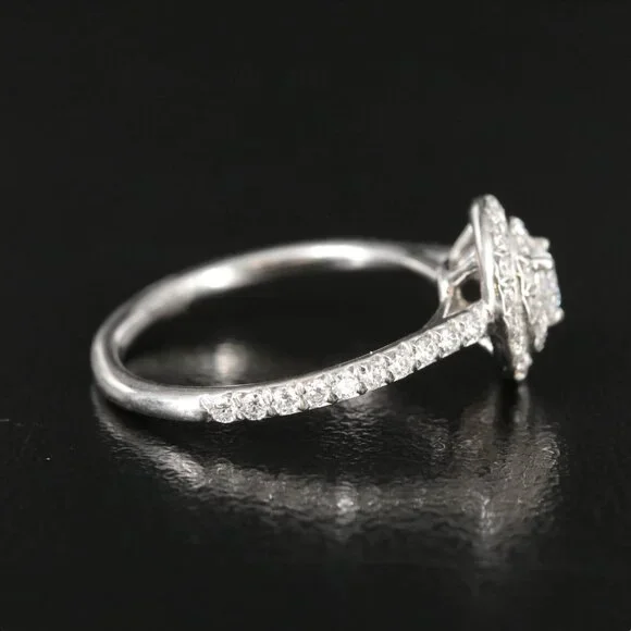 Tiffany & Co. Platinum Soleste Double Halo Diamond Ring - Picture 4 of 12